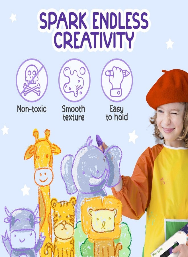 TinyGeeks 16 Rocket Crayons - Non Toxic, Washable - For Toddlers, Kids Ages 4-8 - Easy To Hold, Baby's Crayons For Toddlers 3-10 Years - Image 3